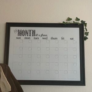 very cute black and white hanging calendar.